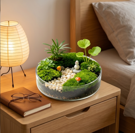 Mushroom Garden Glass Terrarium