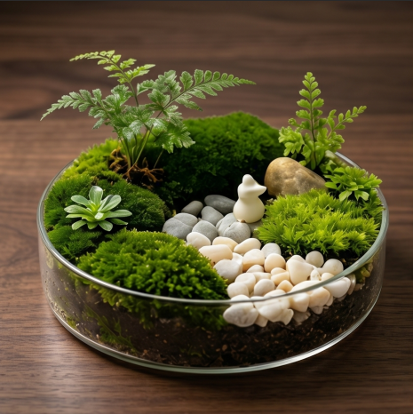 Serene Pebble Path Glass Terrarium