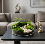 Serene Pebble Path Glass Terrarium