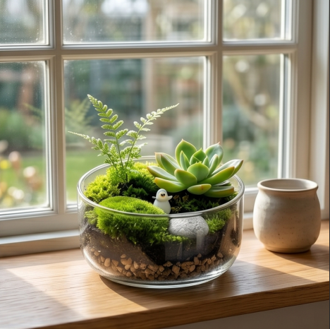 Succulent Moss Garden Terrarium
