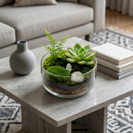 Succulent Moss Garden Terrarium