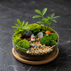 Serene Penguin Miniature Garden
