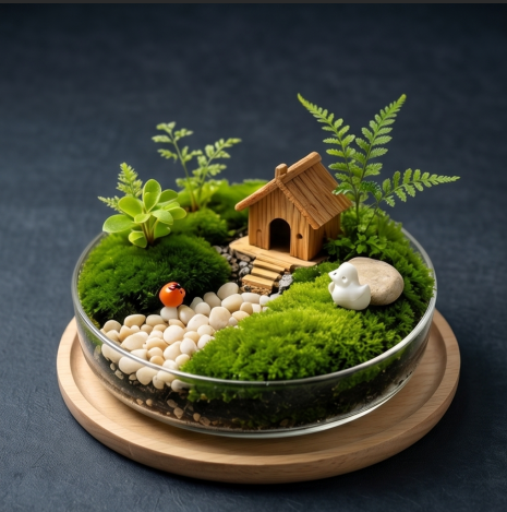 Cottage Hideaway Glass Terrarium