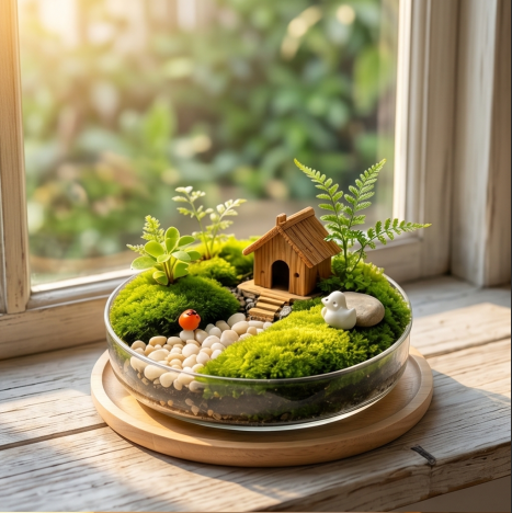 Cottage Hideaway Glass Terrarium