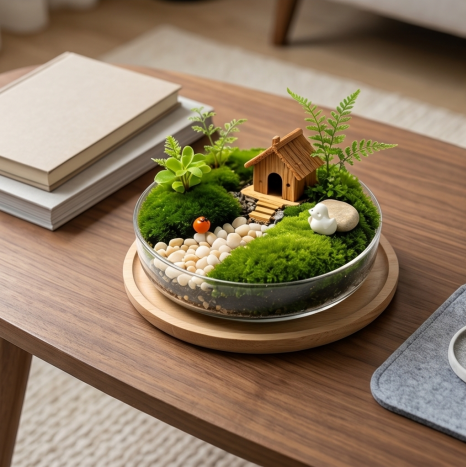 Cottage Hideaway Glass Terrarium